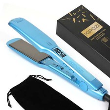 1.75 Inch KIPOZI Hair Straightener Wide Flat Iron Titanium Auto Shut-Off Display