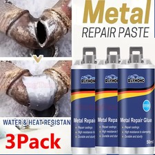 3PACK Metal Repair Paste AB Casting Repair Glue Industrial Heat Cold Weld 50ml