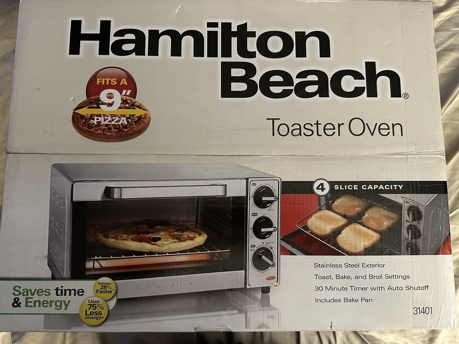 Hamilton Beach 4 Slice Toaster Oven Stainless Steel 31401 eBay