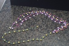 48" Multicolor 8-9mm Genuine Pearl 4 Row Long Strand Necklace NWOT