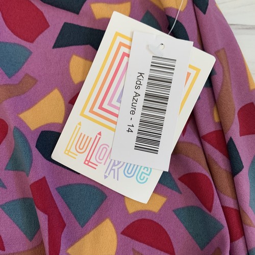 LuLaRoe Azure Kids Girls Size 14 Skirt colorful Stretchy Elastic waist NEW - Picture 4 of 8