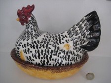 EMMA BRIDGEWATER BLACK TOAST MARMALADE LARGE CHICKEN SPECKLED HEN EGG NEST