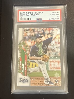 Brendan McKay Rookie (Graded PSA Gem Mint 10) 2020 Topps Holiday
