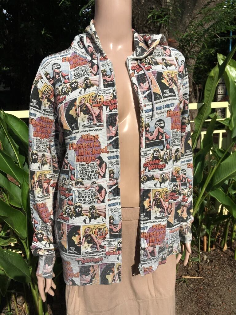 Hysteric Glamour Women's Unisex Colorful Comic Graphic Zip Hysteric Glamour Women's Unisex Colorful Comic Graphic Zip