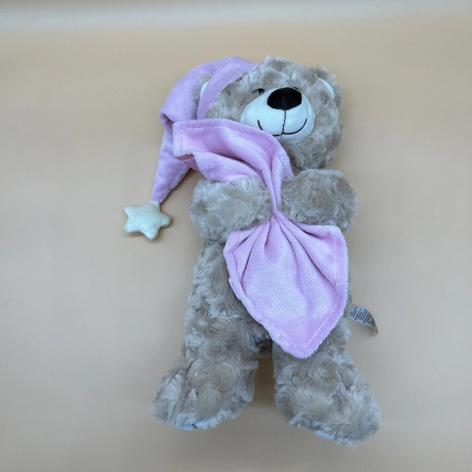 Toys R Us ursinho de pelúcia sonolento para dormir menina 14" segurando cobertor rosa 2017 - Imagem 3 de 4