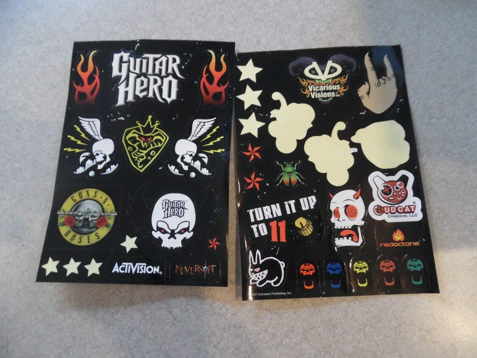 GENUINE Guitar Hero World Tour Decals / Stickers Set Video Game Activision  - NEW