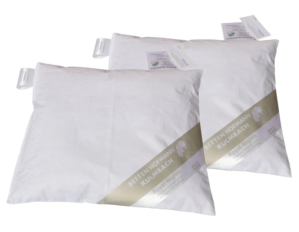 2 Stück Betten Hofmann Baby Daunenkissen 35x40 cm Flachkissen 100% Daunen 30 g