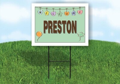 PRESTON WELCOME BABY GREEN  18 in x 24 in Yard Sign Road Sign with Stand