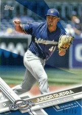 2017 TOPPS MINI ONLINE EXCLUSIVE BLUE PARALLEL #98 JUNIOR GUERRA 06/10