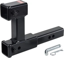 864131 Dual Hitch Receiver with 7-1/2 inch Rise/Drop, Receiver Hitch Extension w