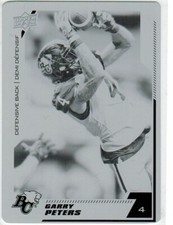 2020 Upper Deck CFL Printing Plate 141 Garry Peters 1/1 BC Lions