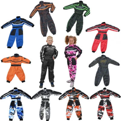 Wulfsport Childrens Kids Motocross Camo Race Suit KART Off Road Quad Pit Bike