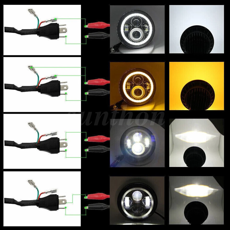 Пара 7-дюймовых светодиодных фар дневного света Halo для Toyota Land Cruiser FJ40 FJ50 FJ55 FJ60 FJ62 - Изображение 3 из 4