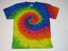 Tie Dye Nautilus Swirl Hippie T-Shirt Mens Medium 1960s Flower Power Peace Love