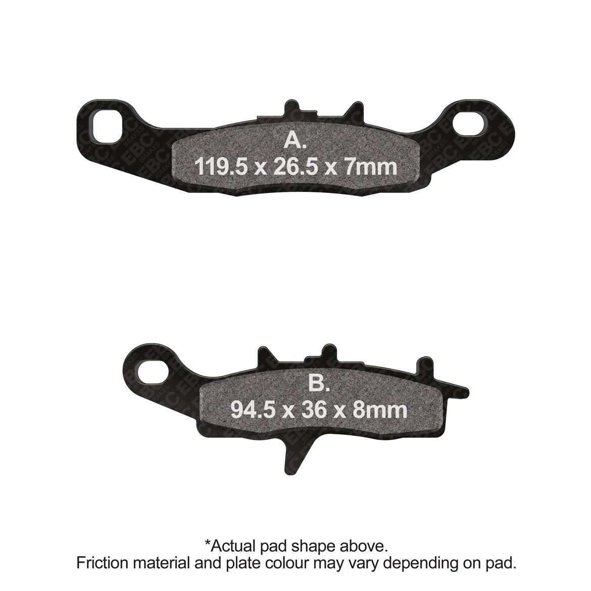 EBC Motorcycle TT Brake Pads Front Left Kawasaki KX 100 1997 - 2000