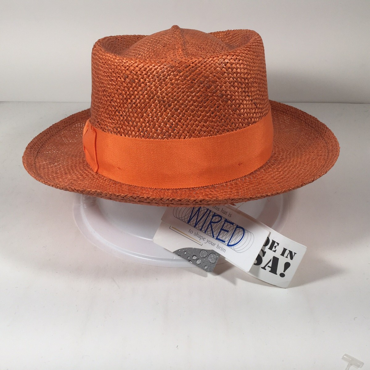 orange pork pie hat