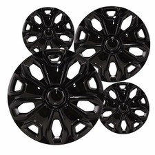 4 Hub-caps For 15-23 Ford Transit 150 250 350 Cargo Black Abs 16 Wheel Covers