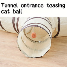1pc Foldable Cat Tunnel Striped All-in-One Interactive Toy for Kittens Cats