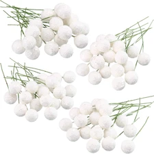 BBTO Artificial Holly Berries, 100 Pieces Mini 10 Mm Fake Berries Decor on Wire 