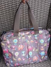 LeSportsac Animal Print Nylon Baby Diaper Bag Gray Multicolor w/ Changing Pad