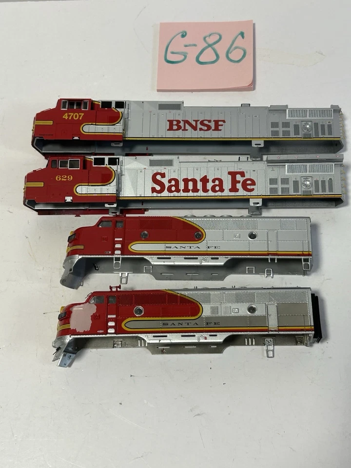 LOT 4 MTH?? Body Shells Santa Fe HO Ga BNSF-4707,Santa Fe-629, 16,26 SOLD AS IS - Image 2 of 4