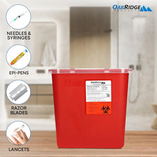 Large Sharps Container for Home Use and Professional 2 Gallon 2-Pack with R...