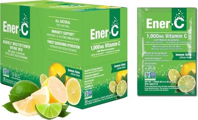 Ener-C Vitamin C Multivitamin Drink Mix 1000mg Zitrone Limette Immununterstützung 30 Sach