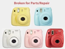BULK 5pc Fuji Instax Mini 8 Film Cameras Red, Yellow, Pink, Blue, White- Broken