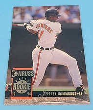 1993 Leaf Jeffrey Hammonds #629 Rookie Baltimore Orioles Baseball Card. rookie card picture