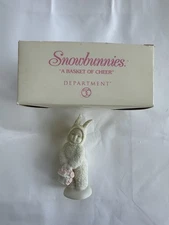 Vintage 2000 Snowbunnies Dept 56 A Basket Of Cheer With Box