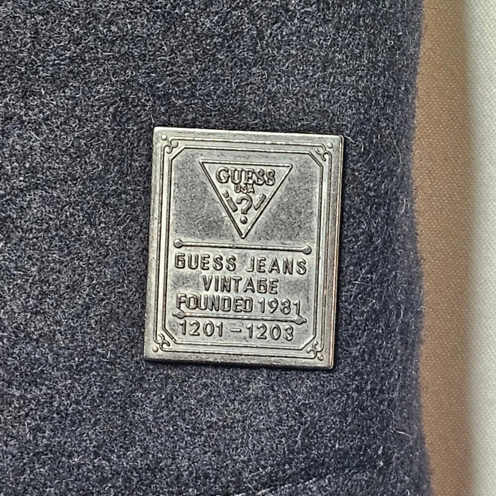 Guess Men XL Peacoat Black Wool Blend Double Breasted Zipper Bib M04110AB944 - product detail image 11