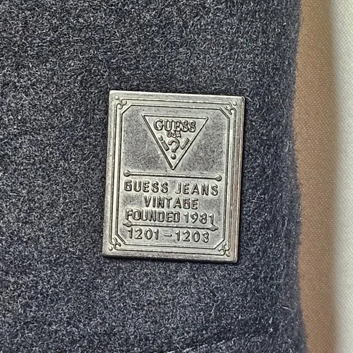 Guess Men XL Peacoat Black Wool Blend Double Breasted Zipper Bib M04110AB944 image 11