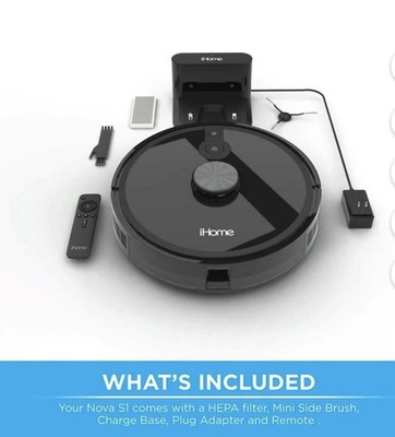 iHome AutoVac Nova S1 Robot Vacuum with LIDAR Navigation, 150 Min Runtime