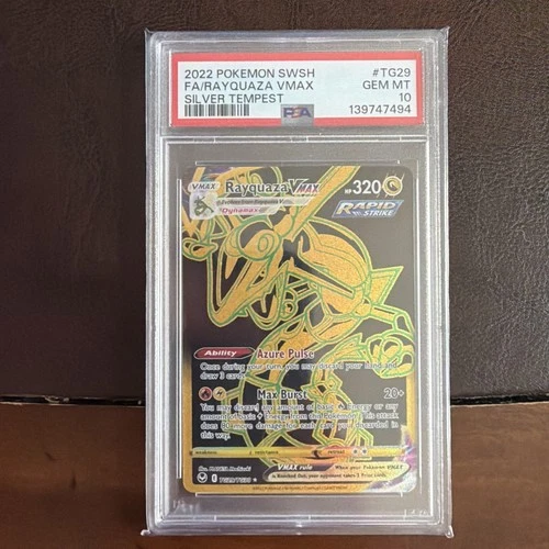 2022 Pokemon SWSH Silver Tempest #TG29 FA Rayquaza VMax PSA 10 GEM MINT