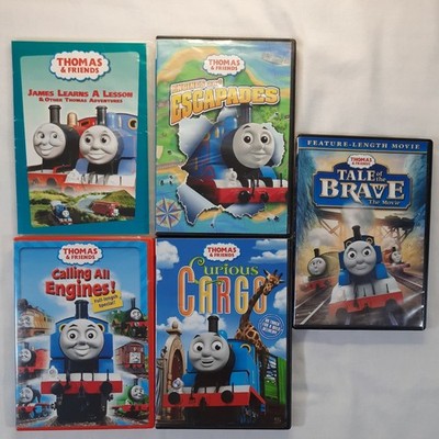 5 Thomas & Friend DVD Lot James Calling Engines Curious Cargo Brave the Train 