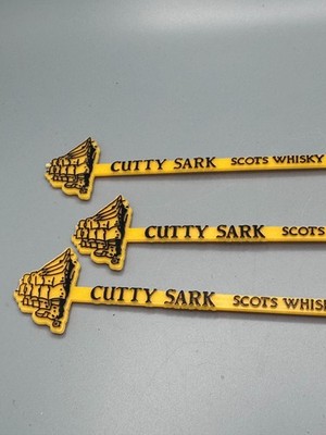 Cutty Sark Scotch Whisky Swizzle Sticks   Ship Design   Lot of 3