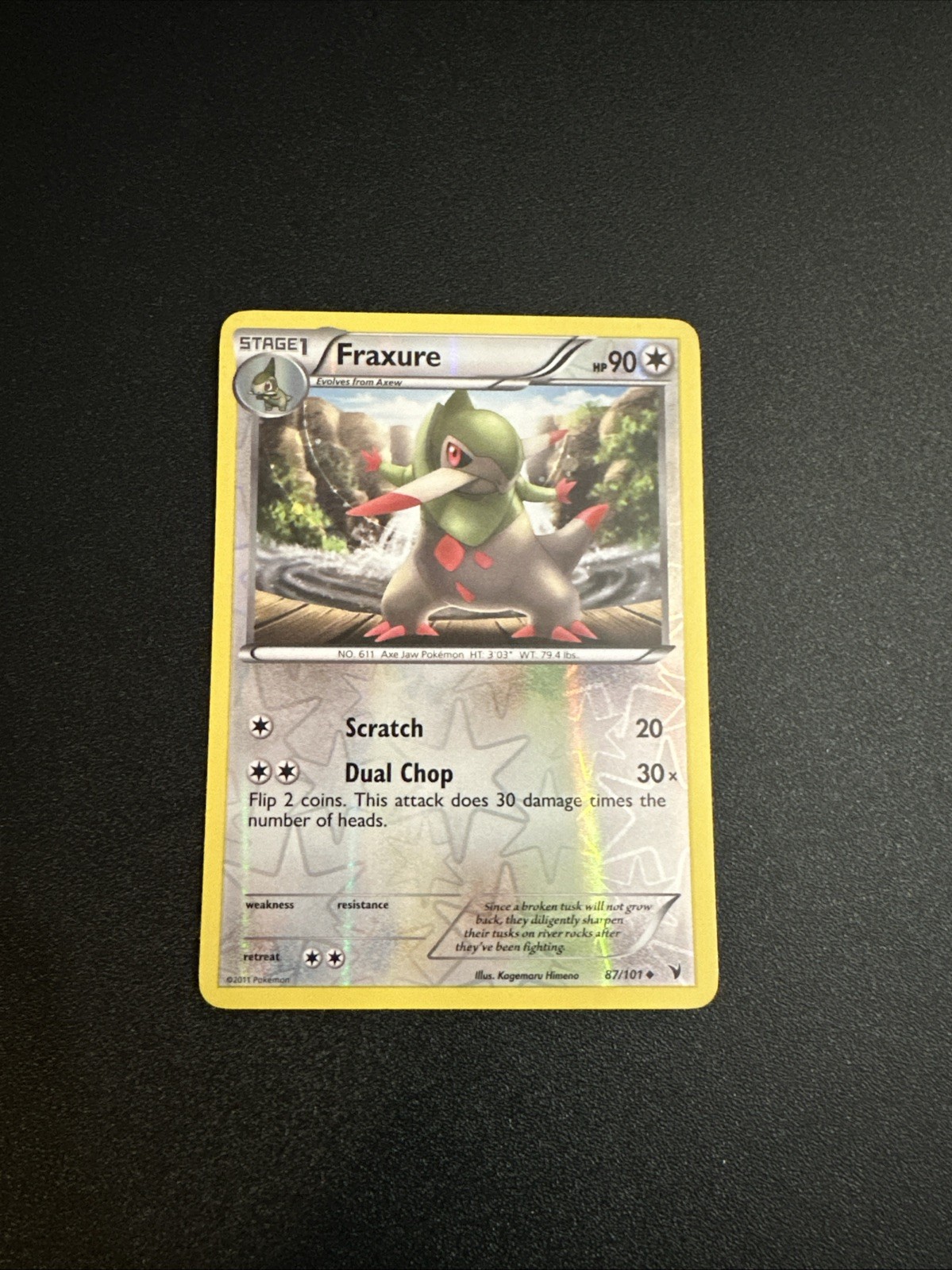 Pokémon TCG Fraxure 87/101 Noble Victories Reverse Holo NM/LP