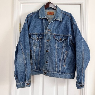 1993 Vintage Levi's Button-Up Denim Trucker Jacket Made In USA Men XL 70507-4890