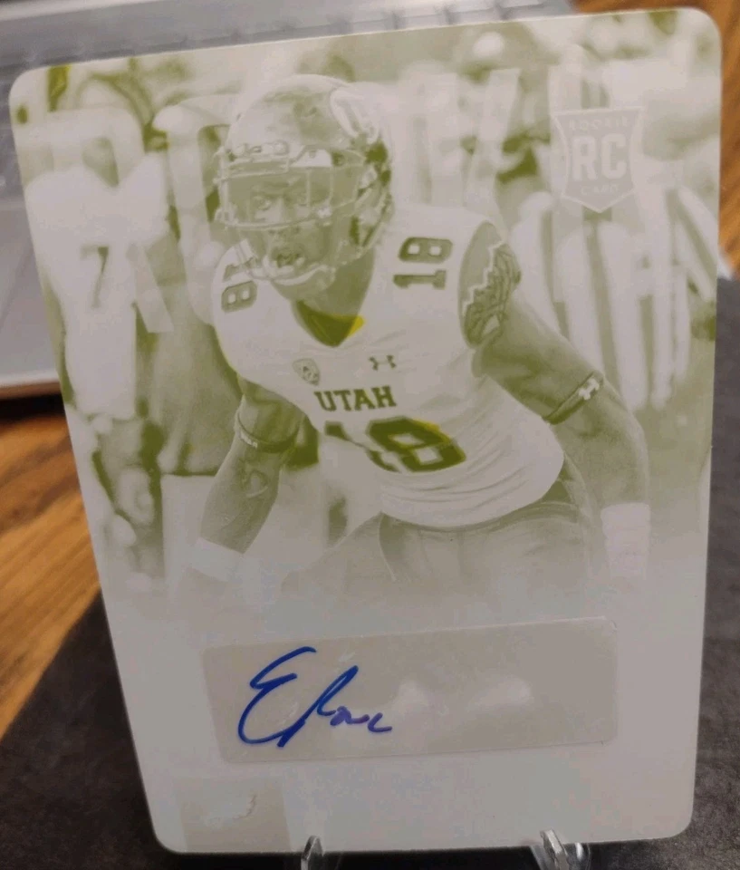 2015 Prestige #239 Yellow Printing Plate Auto Eric Rowe Utah Utes 1/1 Autograph - Image 3 of 3