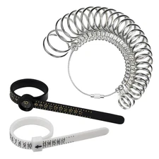 Stainless Steel Ring Sizer Kit with 27 Sizes and Measuring Tools
