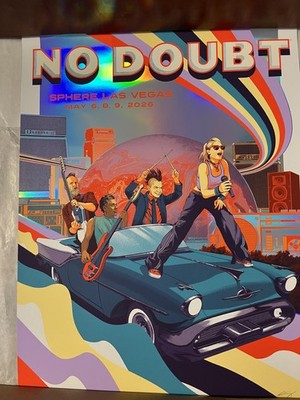 OFFICIAL NO DOUBT Tour Poster THE SPHERE 05/6-8-9/2026 A/P FOIL