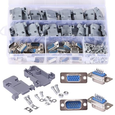 ANMBEST VGA Solder Connector, 15PIN 3 Rows RS232 Terminal 41 mm×31 mm×16 mm