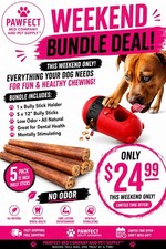Pawfect 12" Bully Sticks Beef Adult Dog Chews 5-Pack  Bully Stick Holder