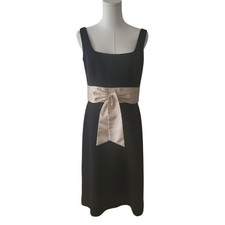 Ann Taylor Black & Champagne Sleeveless Sheath Dress Size 8