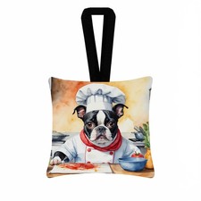 Caroline's Treasures Boston Terrier The Chef Hanging Square Fabric Ornament