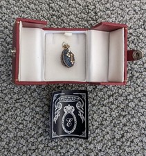 Eggstravaganza Sterling Silver w/ 24K Gold Enameled Pendant Faberge Egg Necklace