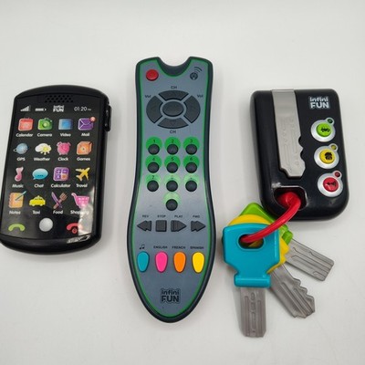 Infini Fun 3 Interactive Toys-My First Car Keys, Smart Phone, & Remote TESTED