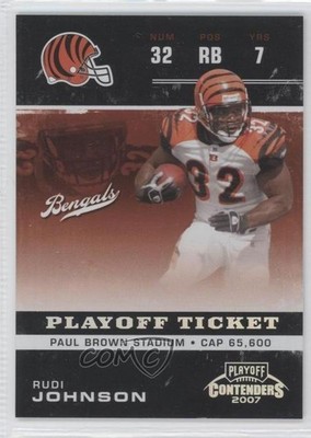 2007 Playoff Contenders Playoff Ticket 123/199 Rudi Johnson #23 1x8