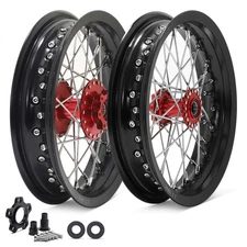 Spoked 12"x2.15" Front Rear Wheels Red Hub Set For BETA Explorer For Apollo RFN