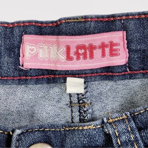 Pink Latte Girls Cut Off Long Jean Shorts With Rhinestones Size 8 - Picture 3 of 7